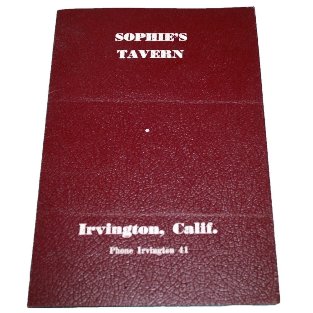 Vtg 1950s Menu California Sophie's Tavern German Restaurant Ephemera Collectible